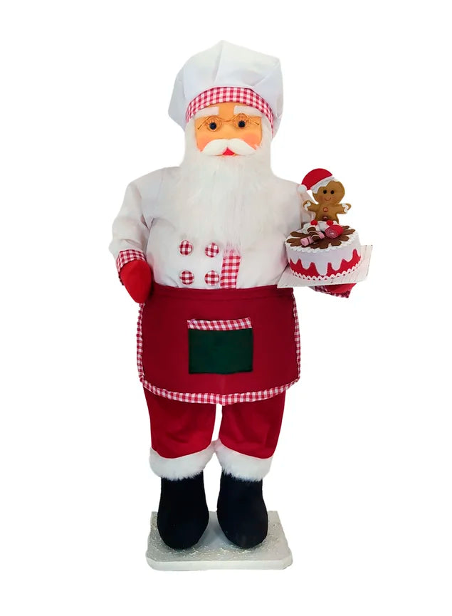 Dupla Bonecos Natalino Papai E Mamãe Noel Confeiteiros 90cm