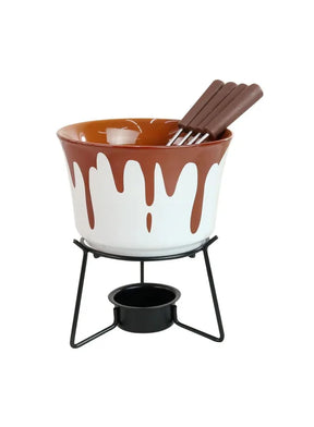 Conjunto Fondue Chocolate De Cerâmica 385ml 6 Peças