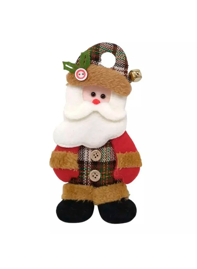 Enfeite Árvore Natal Pendente Papai Noel Com Guizo 18cm